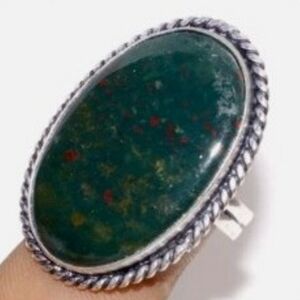 Bloodstone Gemstone 925 Sterling Silver Handmade Ring